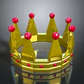 Exquisite Golden Crown Fashion Accessory Design With Shiny Red Gemstones And Decorative Details