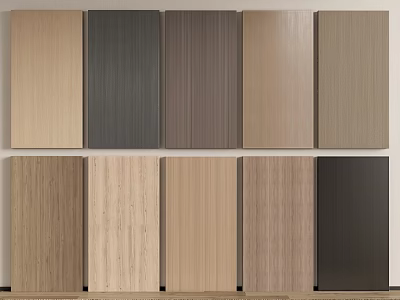 Various Wooden Textured Wall Panels in Different Colors for Home Decor 3d model
