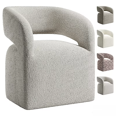 Modern Upholstered Accent Chair With Curved Armrests Comfortable Seat And Multiple Color Options 3d model