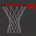 Durable Basketball Hoop With Red Rim White Net And Backboard