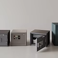 Various Styles of Safe Boxes Featuring Electronic Combination Locks and Open Door Storage