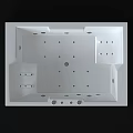 White Modern Whirlpool Bathtub With Multiple Massage Jets And Sleek Design