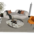 Modern sofa coffee table combination 3d model