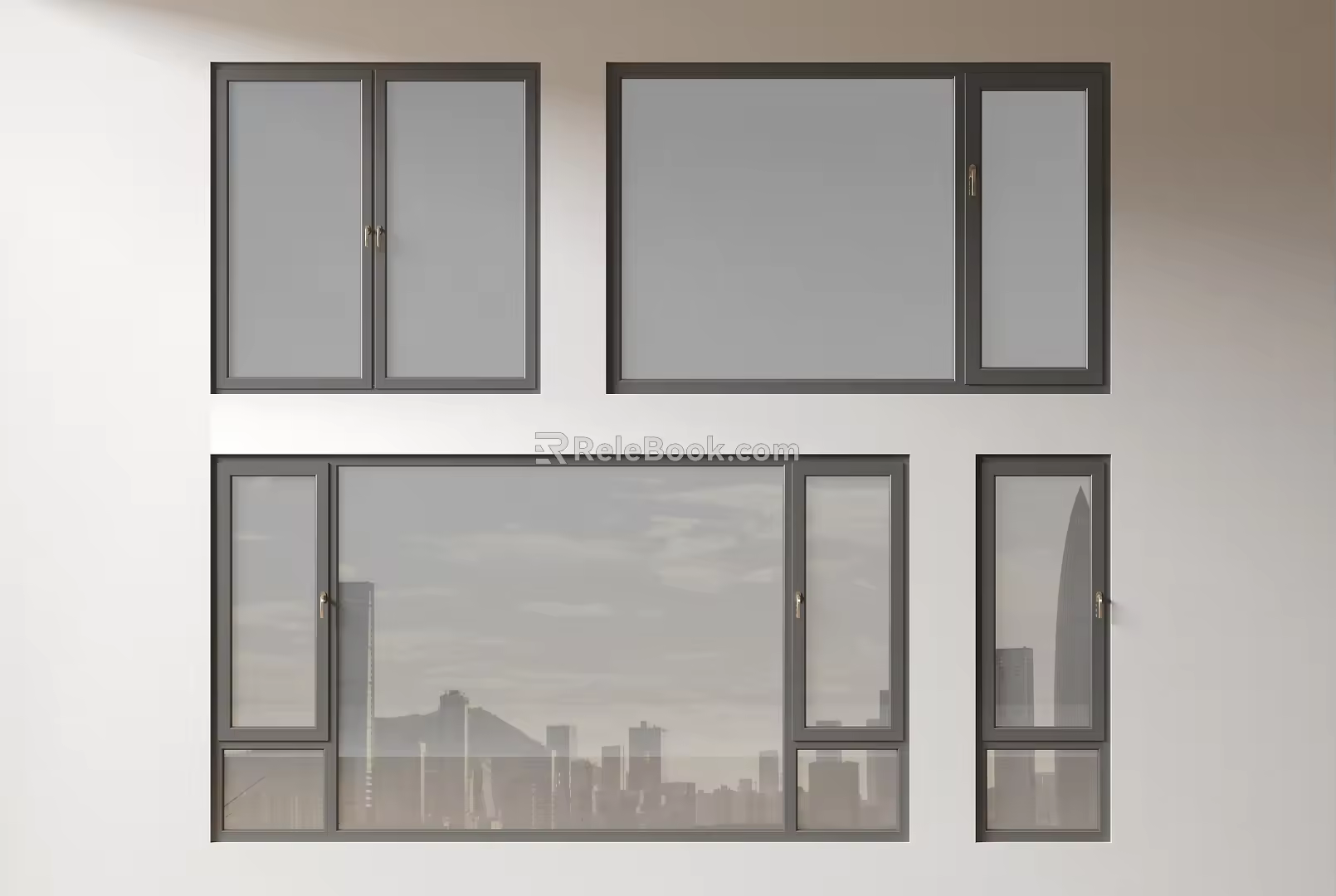 Modern windows combination windows glass windows floor-to-ceiling windows balcony windows bay windows bedroom windows sliding windows casement windows doors and windows 3d model