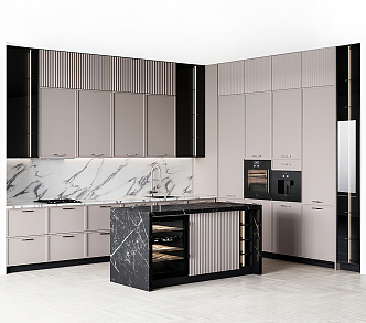 Modern Cabinet Kitchen Cabinet Combination 3d model