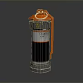 Explosive Weapon with Red Top Gray Body and Orange Components Featuring EXPLOSIVE Label Design 3d model