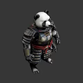 Fierce Panda Game Movie Character in Samurai Armor with Red Sash