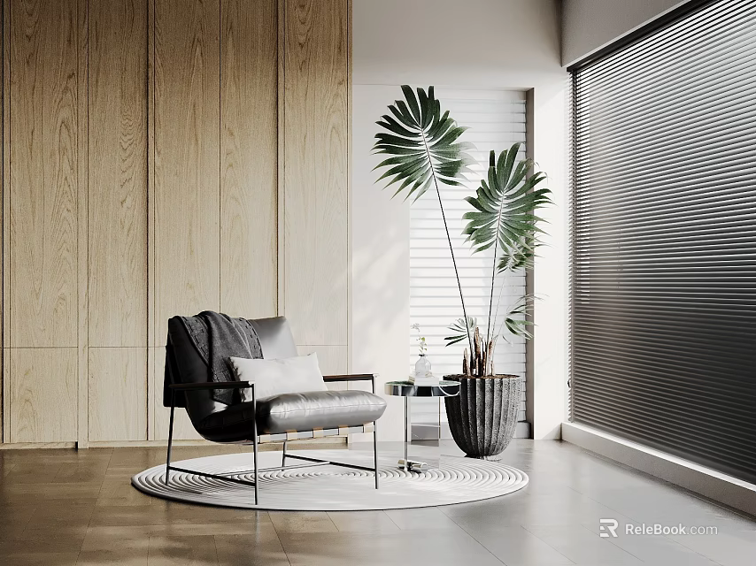 Modern Open Kitchen Decorative Ornament Set With Stylish Countertop Accessories 3d model 