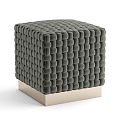 Dark Gray Woven Stool With Square Shape And Light Colored Base Design 3d model