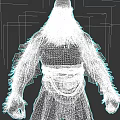 Bald Masked Dark Fantasy Warrior Character With Tattered Leather Armor And Skull Belt