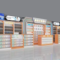 Digital Store Interior With Mobile Phones Display Shelves And Electronics Services 3d model