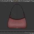 Stylish Modern Brown Leather Handbag With Single Shoulder Strap Metal Buckle And Curved Shape Design