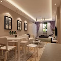 Modern Cozy Open Plan Living And Dining Room Interior With Elegant Decor And Warm Lighting