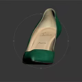 Women's Green Pointed Toe High Heels Featuring Red Heel Elegant Fashion Design