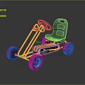 Kids Electric Toy Go Kart with Yellow Frame Black Seat and Steering Wheel