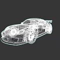 Black Sports Car With Flame Decals Racing Style Alloy Wheels And Rear Spoiler