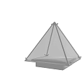 Pyramid Shaped Floor Lamp With Metal Frame And Vertical Striped Translucent Shade Illuminated Glow