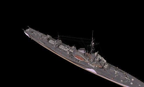 modern warship battleship destroyer 3d model