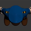 3D Police Officer Character in Blue Uniform with Hat Badge and Brown Belt