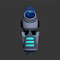 Sci Fi Style Weapon With Glowing Blue Elements Spherical Top And Grip Design