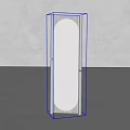Modern Standing Mirror With Sleek Silver Frame And Arched Top Design