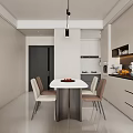 Modern Living and Dining Room Interior With Sofa TV Wall Dining Table And Green Plant