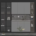 Modern Wine Cabinet Interior With Built in Lighting And Glass Shelves Decorative Items