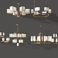 Modern Chandeliers With Metal Frames White Shades And Various Designs For Home Decor
