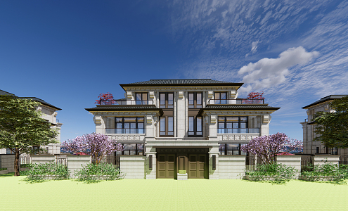 New Chinese Townhouse 3d model