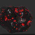 Decorative Wooden Stone Block Featuring Black Surface With Red Speckles For Decoration