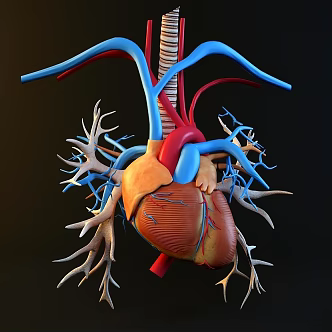 Modern style heart organ science and education appliance 3d model