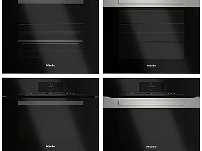 Miele Modern Built In Kitchen Appliances With Black Design And Sleek Finish 3d model