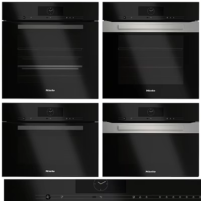 Miele Modern Built In Kitchen Appliances With Black Design And Sleek Finish 3d model