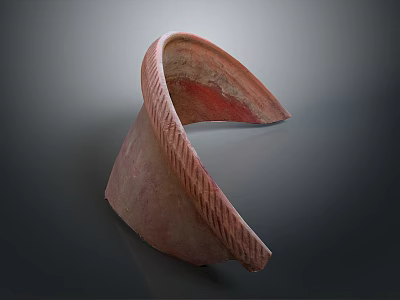 Ceramic Household Living Item With Reddish Brown Color And Woven Texture 3d model