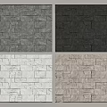 Different Stone Texture Wall Designs In Gray Black And Beige Tones 3d model