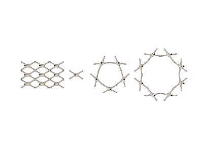 Creative Irregular Pendant Light Design with Geometric Grid and Circular Structures 3d model