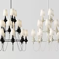 Modern Black and White Multi Light Chandeliers for Interior Decorative Design 3d model