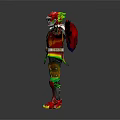 Colorful Toy Figure With Red Wings And Detailed Armor In Standing Pose