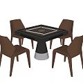 Modern Mahjong Table and Chair 3d model