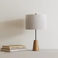 Modern Middle Ancient Solid Wood Table Lamp 3d model