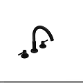 Modern Black Faucet With Sleek Curved Spout And Two Handles For Kitchen