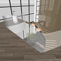 Modern 4S Car Dealership Showroom With Display Cars Comfortable Seating And Indoor Plants
