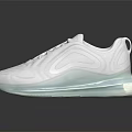 White Modern Sports Shoes with Light Green Sole and Air Cushion Design for Daily Wear