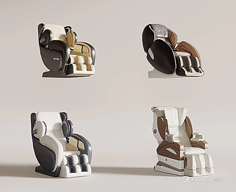 Comfortable Modern Massage Chairs With Various Styles Colors And Contemporary Designs 3d model 