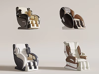 Comfortable Modern Massage Chairs With Various Styles Colors And Contemporary Designs 3d model