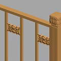 Yellow Traffic Barrier With Decorative Rails And Support Posts For Road Safety