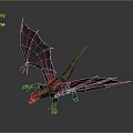 Red And Black Dragon Game Movie Character With Large Wings And Sharp Claws
