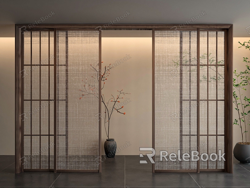 Quiet ancient filamentary glass sliding door model