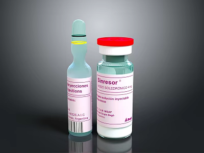 Two Hyaluronic Acid Food Supplement Bottles With Linresor Label And Colorful Caps 3d model