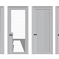 Modern Hinged Doors Design with Louvered Glass and Solid Panel Styles for Home Interiors 3d model